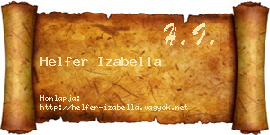 Helfer Izabella névjegykártya